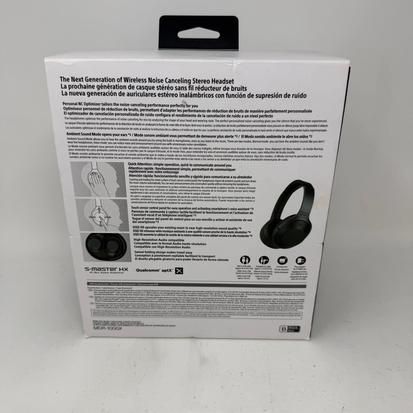 Sony MDR-1000X Wireless Noise Cancelling Stereo Headset Black