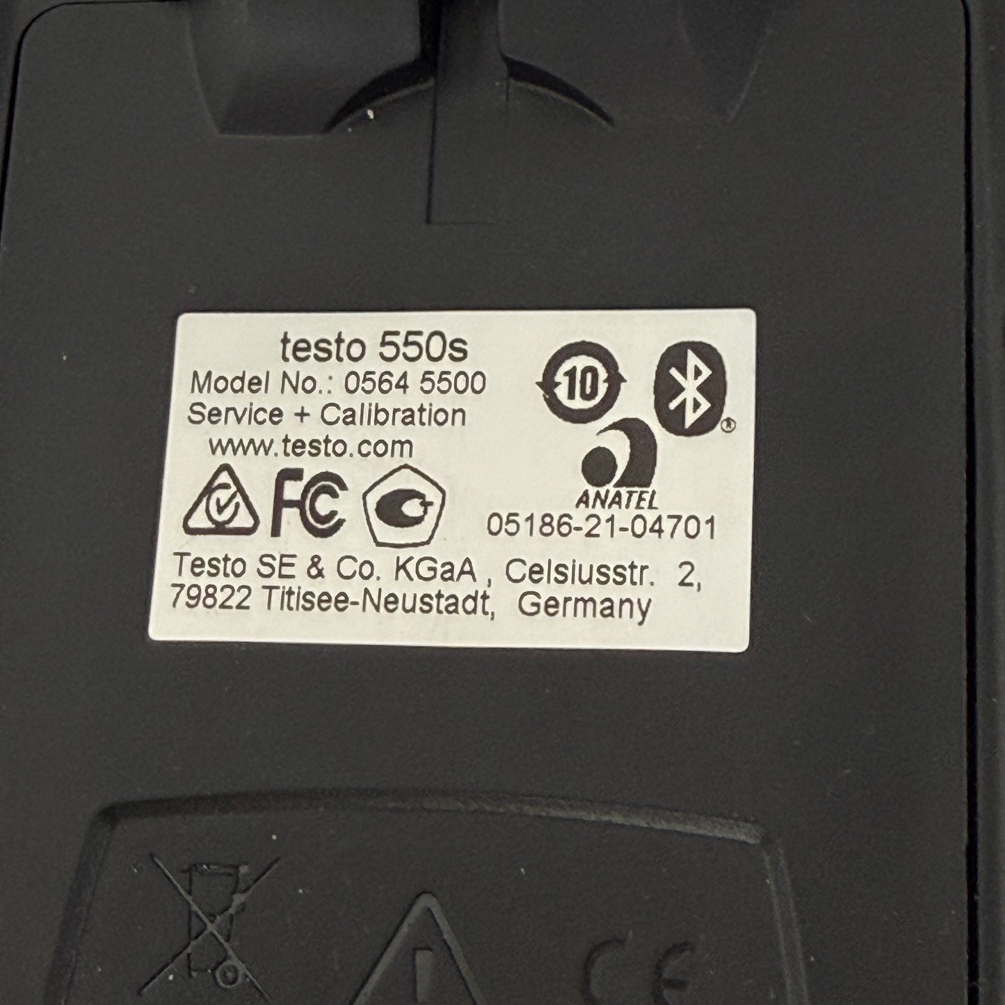 Testo 550S Refrig Test Kit Smart Digital Manifold 0564 5500