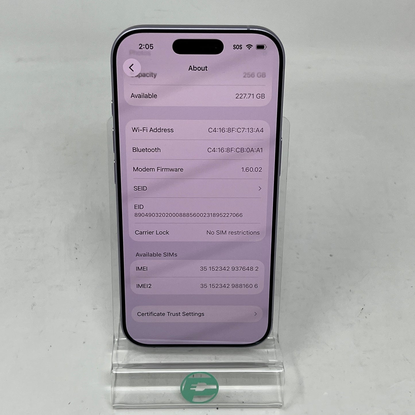 Factory Unlocked Apple iPhone 17 256GB Lavender MG494LL/A