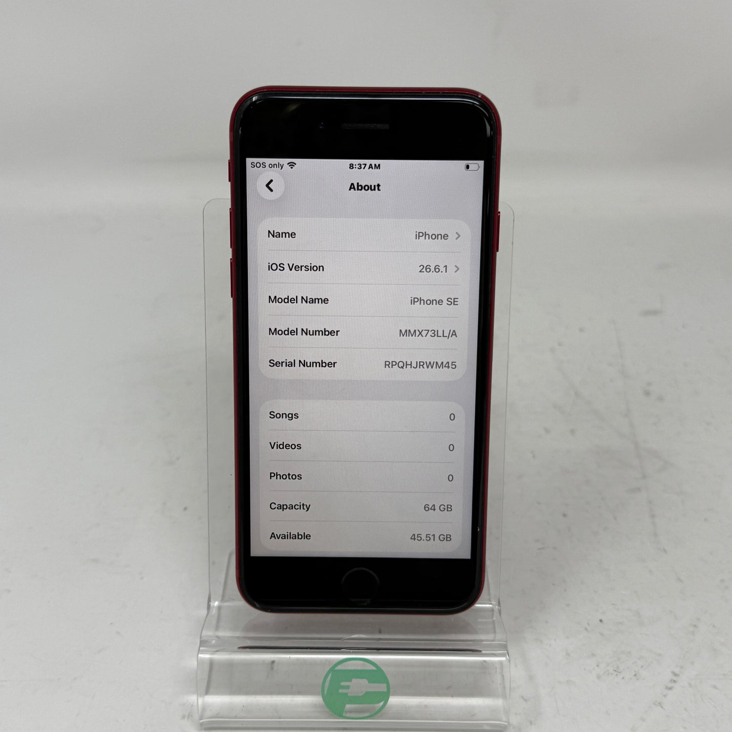 Factory Unlocked Apple iPhone SE 3rd Gen 64GB Product Red MMX73LL/A