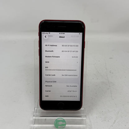 Factory Unlocked Apple iPhone SE 3rd Gen 64GB Product Red MMX73LL/A