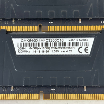 Corsair Vengeance LPX 64GB (4x16GB) RAM DDR4 3200MHz CMK64GX4M4C3200C16