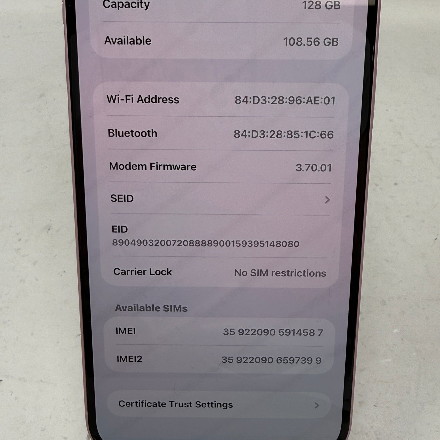 Factory Unlocked Apple iPhone 15 Plus 128GB Pink MTXT3LL/A