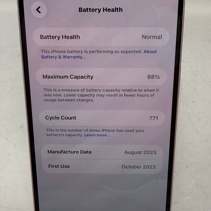 Factory Unlocked Apple iPhone 15 Plus 128GB Pink MTXT3LL/A