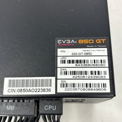 EVGA SuperNOVA 850 GT 850W 80+ Gold Fully Modular Power Supply 220-GT-0850-Y1