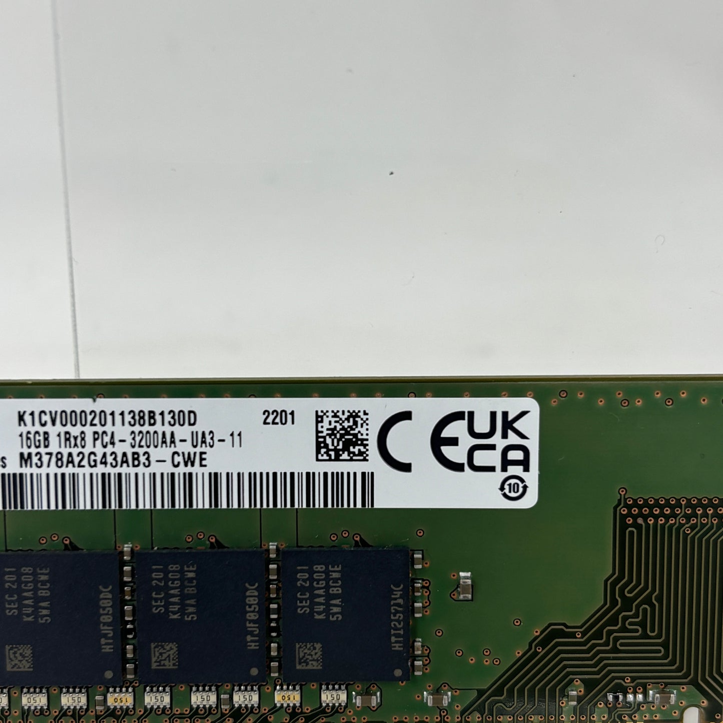 Samsung PC4-3200AA-UA3 16GB (1x16GB) RAM DDR4 3200MHz M378A2G43AB3-CWE