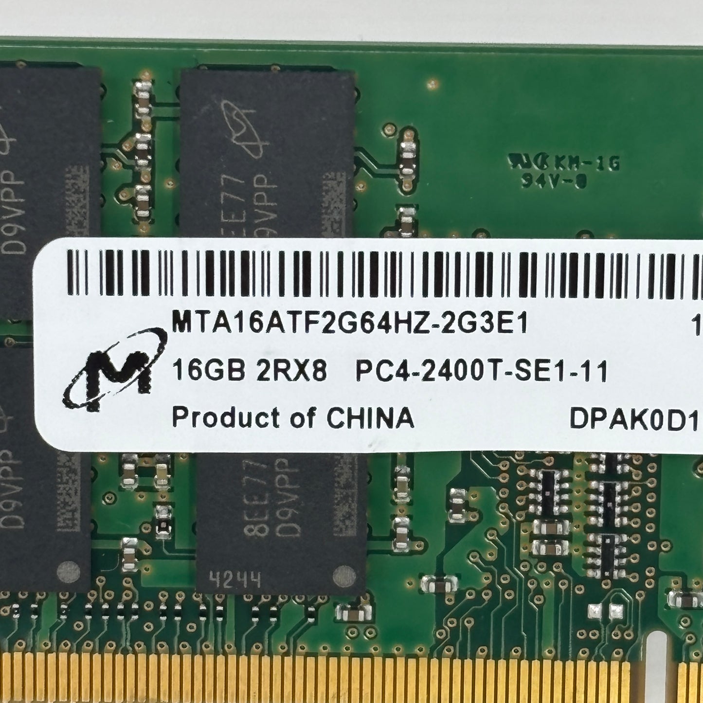 Micron  PC4-2400T-SE1 16GB (1x16GB) RAM DDR4 2400MHz MTA16ATF2G64HZ-243E1