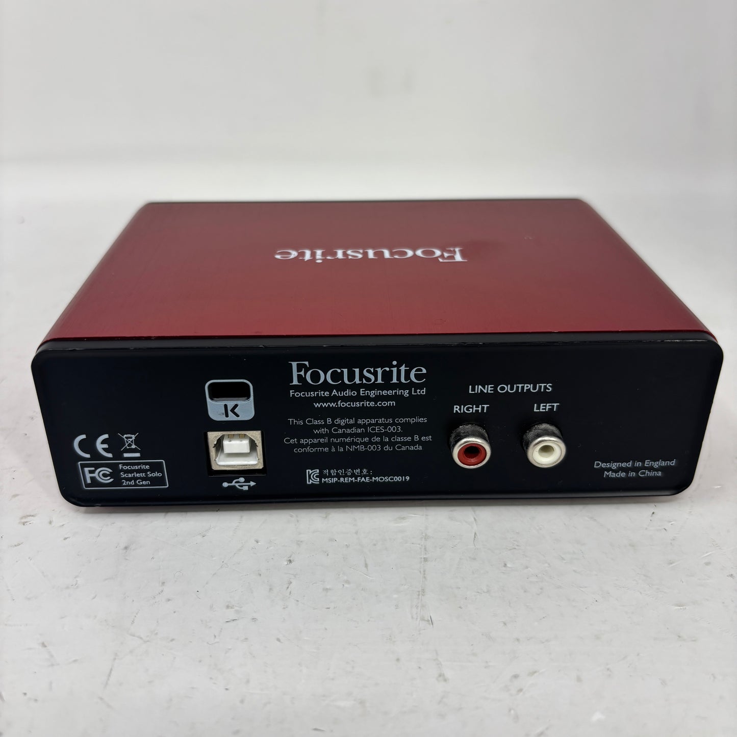Focusrite Scarlett Solo 2nd Gen  USB Audio Interface NMB-003