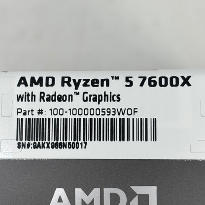 New AMD Ryzen 5 7600X 4.70GHz 6 Core 100-100000593 12 Thread AM5