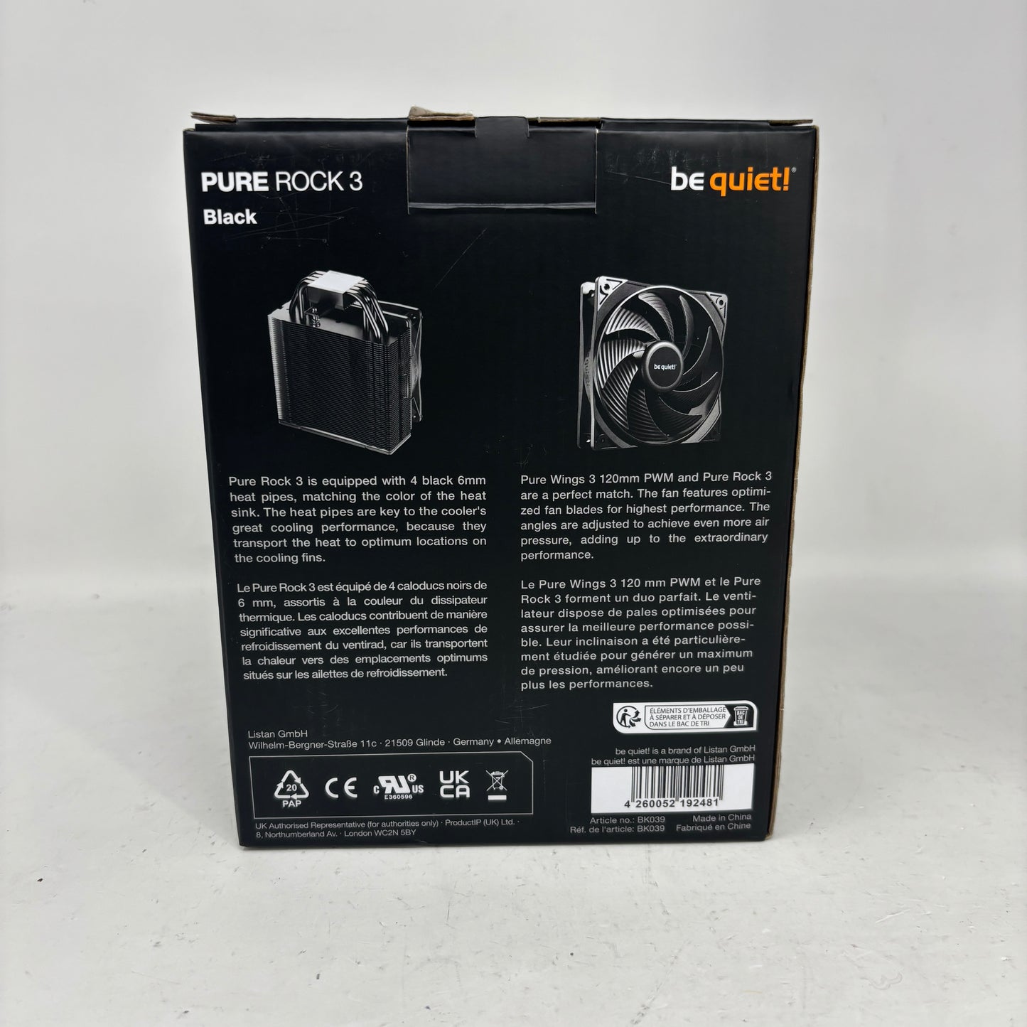 New be quiet! Pure Rock 3 120mm Rifle CPU Air Cooler ATX Full BK039