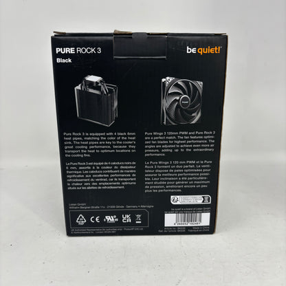 New be quiet! Pure Rock 3 120mm Rifle CPU Air Cooler ATX Full BK039