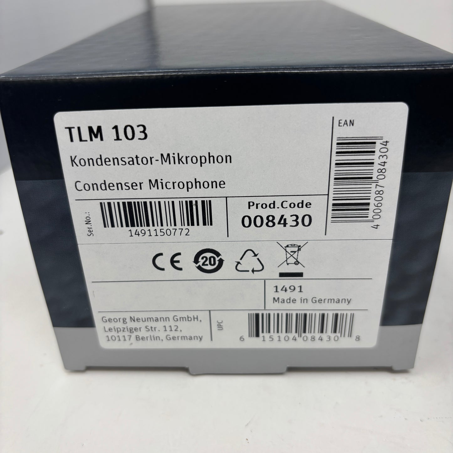 Neumann TLM 103 20Hz - 20kHz Condenser Microphone Nickel 008430