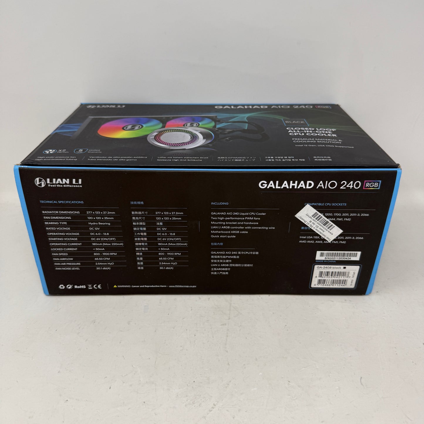 New Lian Li GA-240B CPU Liquid Cooler (AIO) GA-240B BLACK