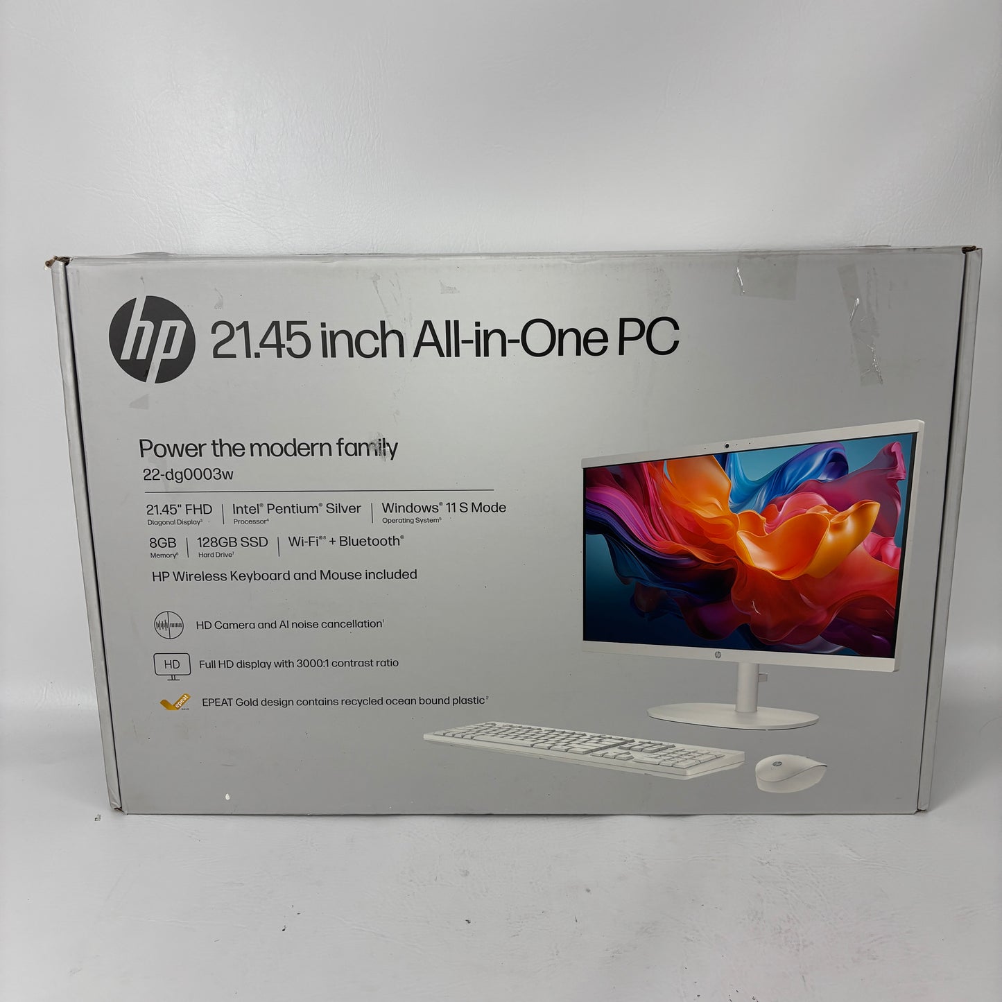 New HP 22-DG0003W AIO 21.45" Intel Pentium J5040  2.00GHz 8GB RAM 128GB SSD