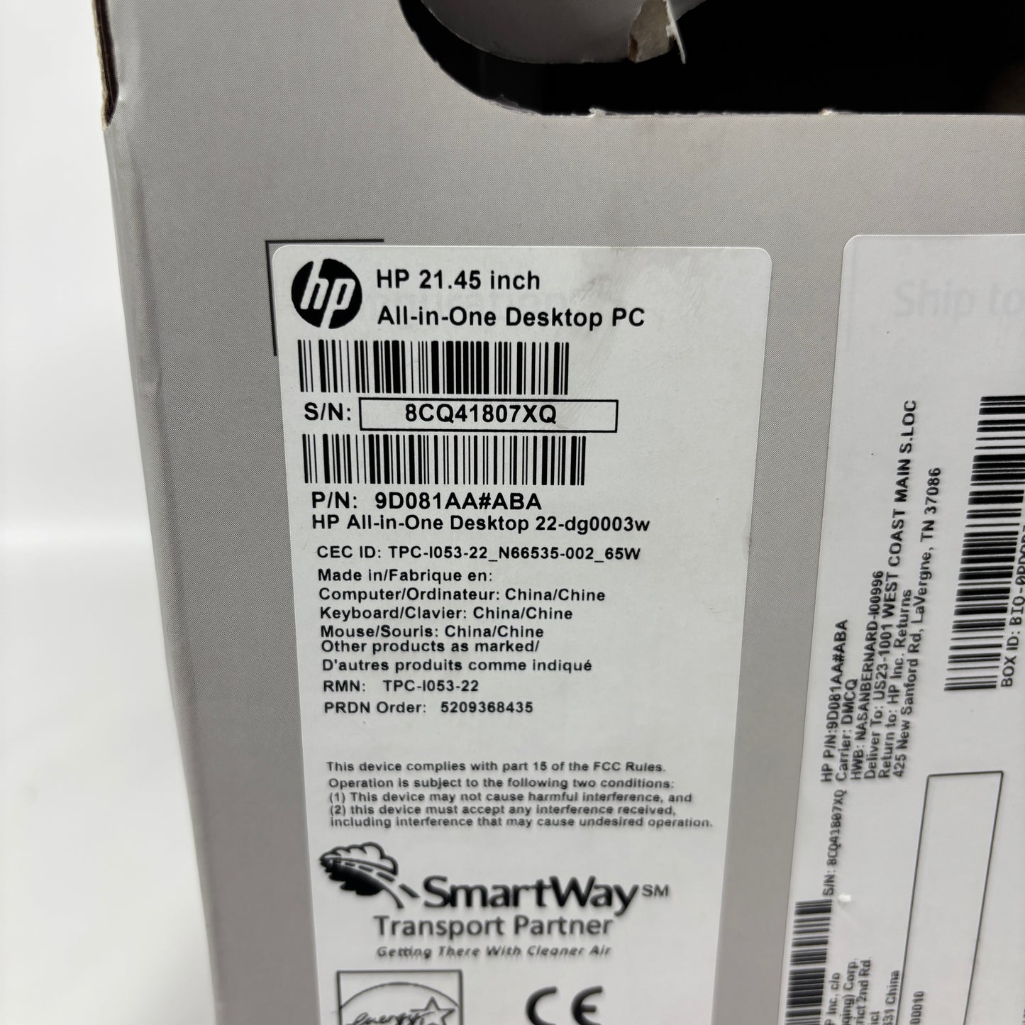 New HP 22-DG0003W AIO 21.45" Intel Pentium J5040  2.00GHz 8GB RAM 128GB SSD