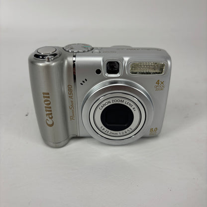 Canon PoweShot A580 AiAF 8.0MP Compact Digital Camera Silver