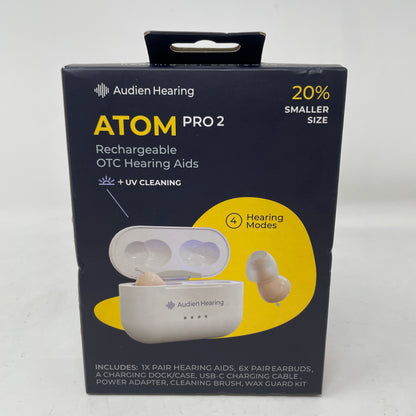 New Audien  Atom Pro 2 Wireless Rechargeable OTC Hearing Aid