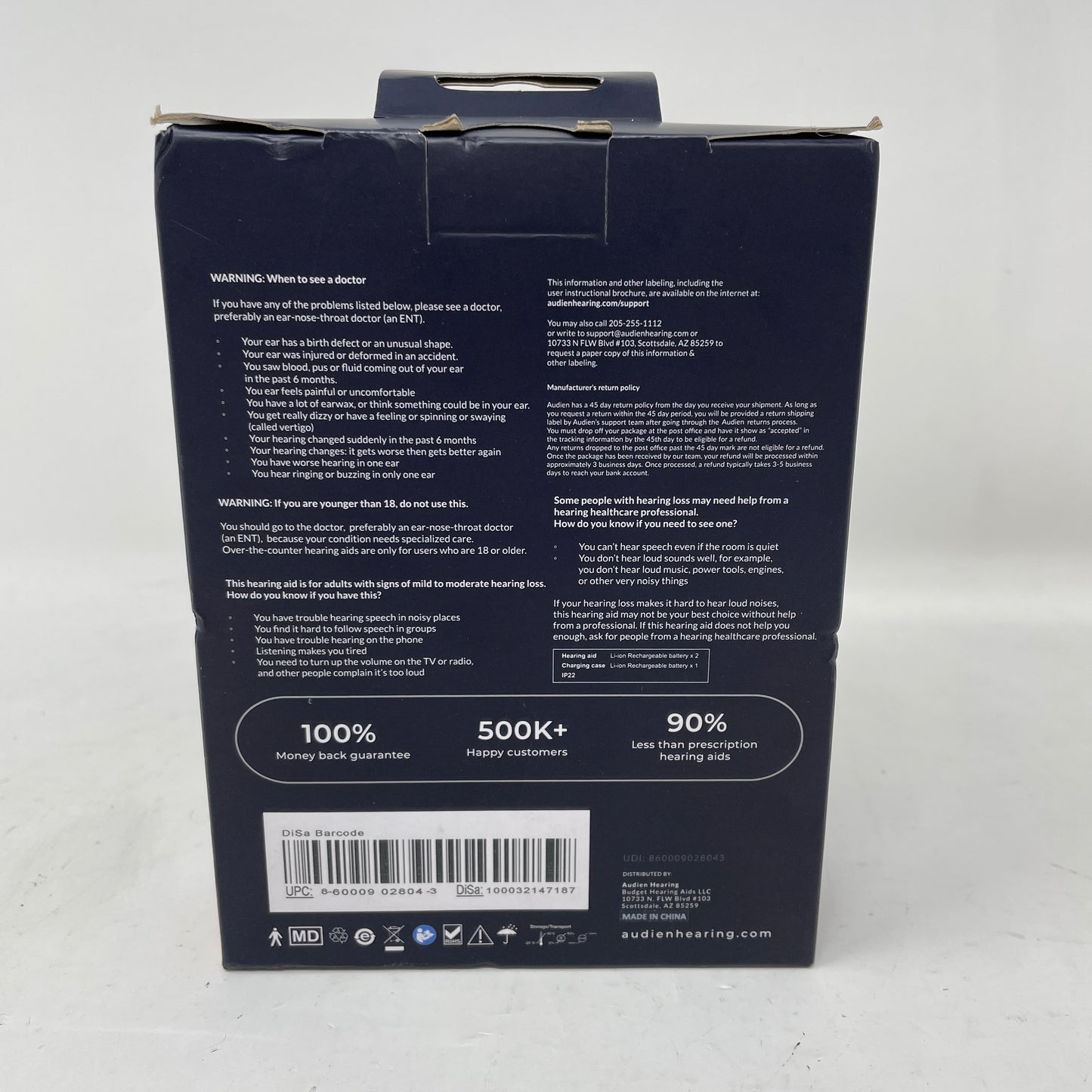 New Audien  Atom Pro 2 Wireless Rechargeable OTC Hearing Aid