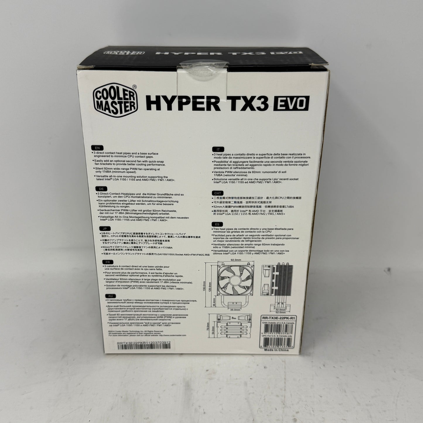 Cooler Master Hyper TX3 EVO CPU Air Cooler RR-TX3E-22PK-R1