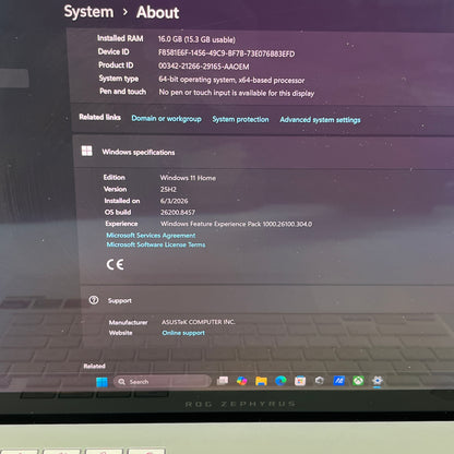 Asus ROG Zephyrus G14 GA403UV 14" Ryzen 9 8945HS 4.0GHz 16GB RAM 1TB SSD 