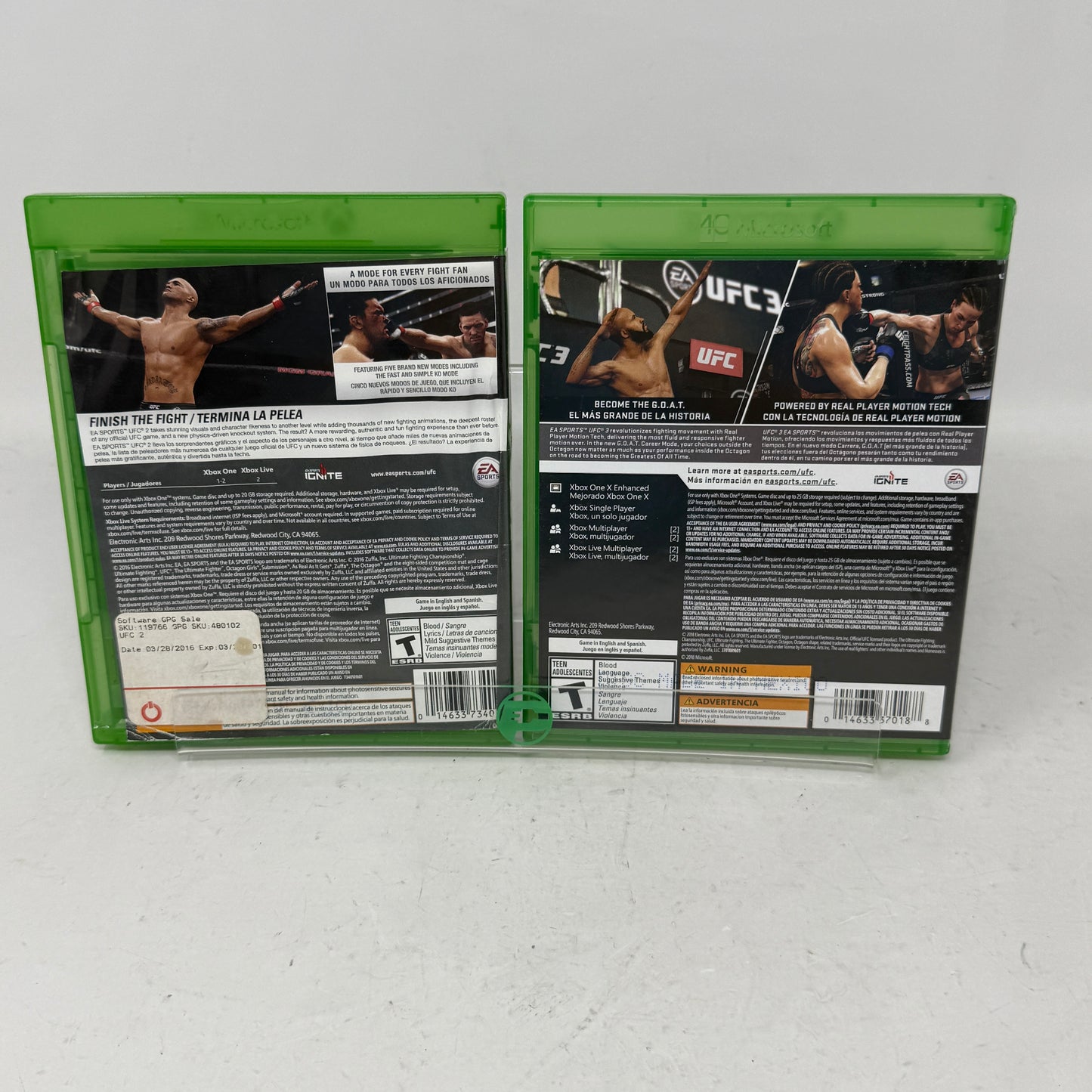 Lot of 2 Microsoft Xbox One Games UFC 3 & UFC 2
