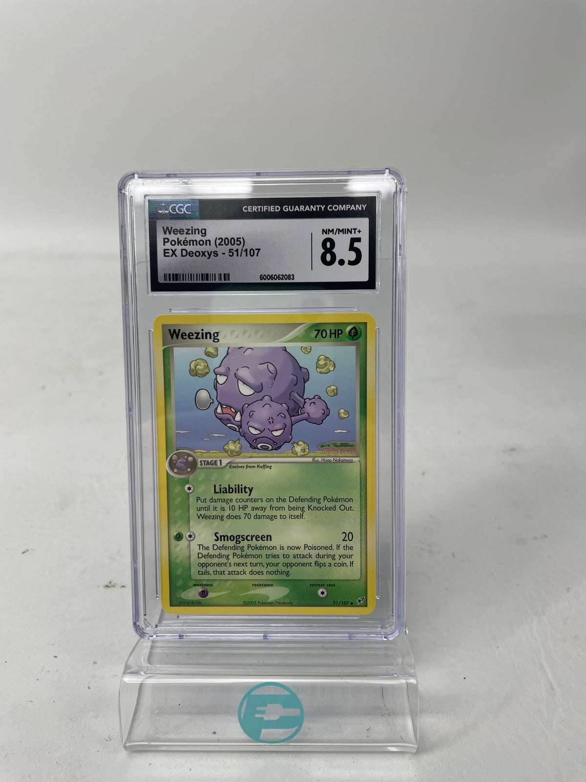 Pokémon TCG EX Deoxys Weezing 51/107 Reverse Holofoil English 8.5 NM/MINT+