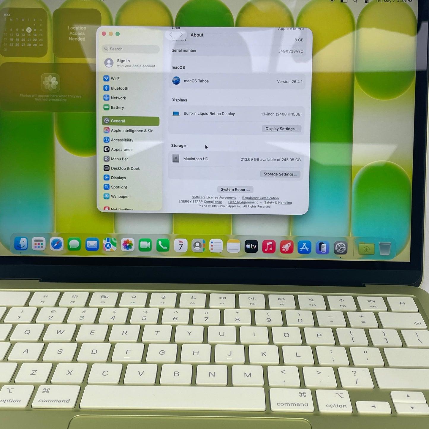 2026 Apple MacBook Neo 13" A18 Pro 5C GPU 4.0GHz 8GB RAM 256GB SSD A3404