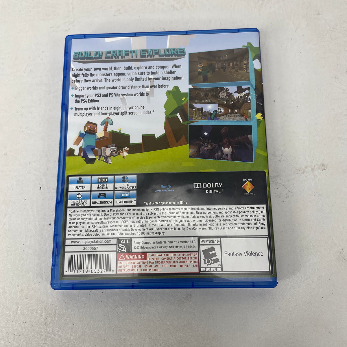 Minecraft: Playstation 4 Edition (Sony PlayStation 4 PS4, 2014)
