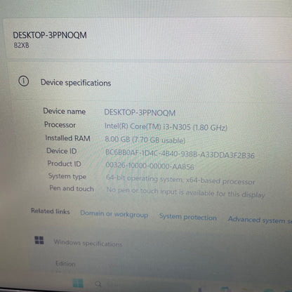 Lenovo IdeaPad Slim 3 15IAN8 15.6" i3-N305 1.8GHz 8GB RAM 128GB SSD