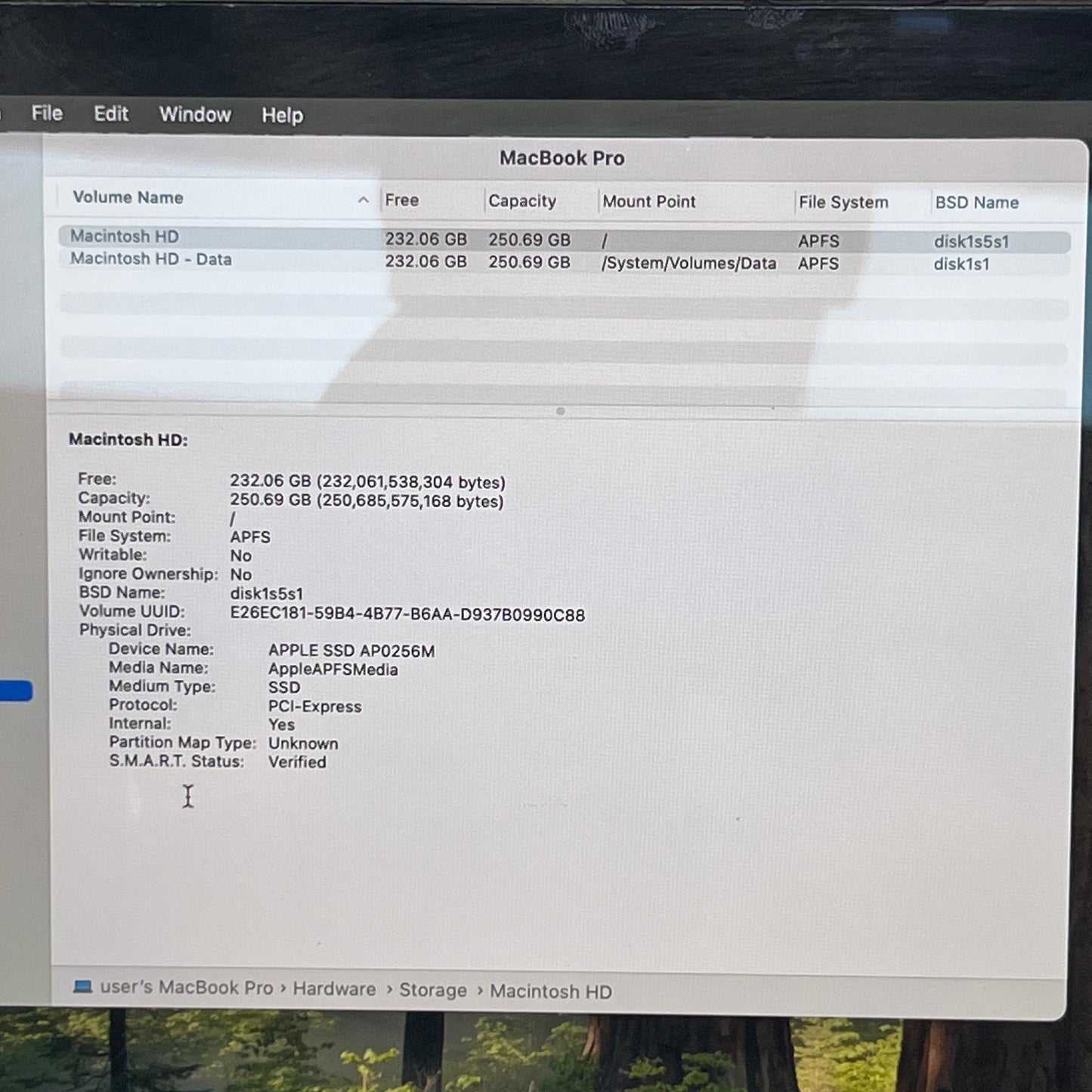 2018 Apple MacBook Pro 13.3" i5 2.3GHz 8GB RAM 250GB SSD Silver A1989