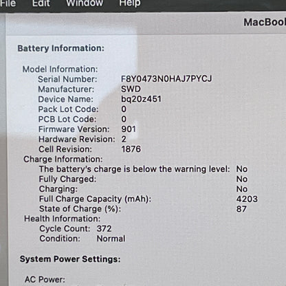 2018 Apple MacBook Pro 13.3" i5 2.3GHz 8GB RAM 250GB SSD Silver A1989