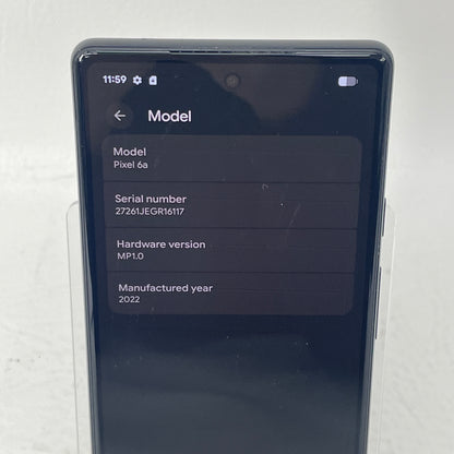 Google Pixel 6a 128GB Charcoal Verizon Smartphone 6.1" Display 5G