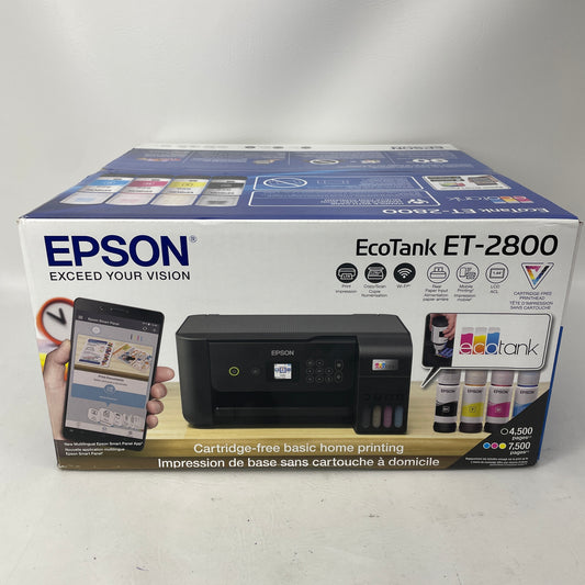 Epson EcoTank ET-2800 All-in-One Inkjet Printer Black Wireless Wi-Fi USB