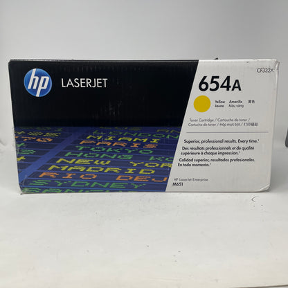 New HP LaserJet 654A Yellow Toner Cartridge CF332A