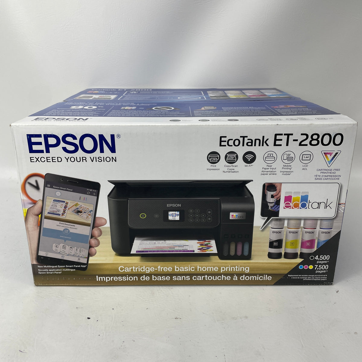 Epson EcoTank ET-2800 All-in-One Inkjet Printer Black Wireless Wi-Fi USB