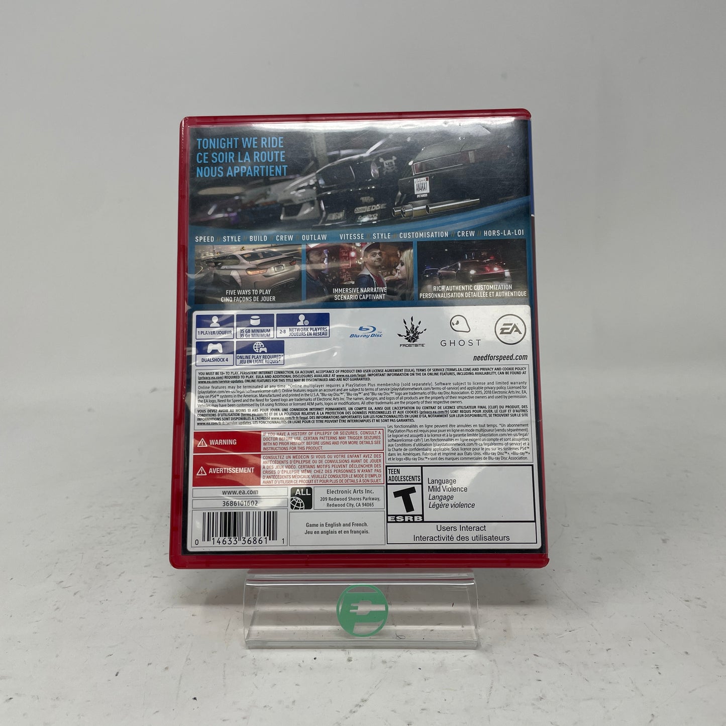 Need for Speed (Sony PlayStation 4 PS4, 2015)