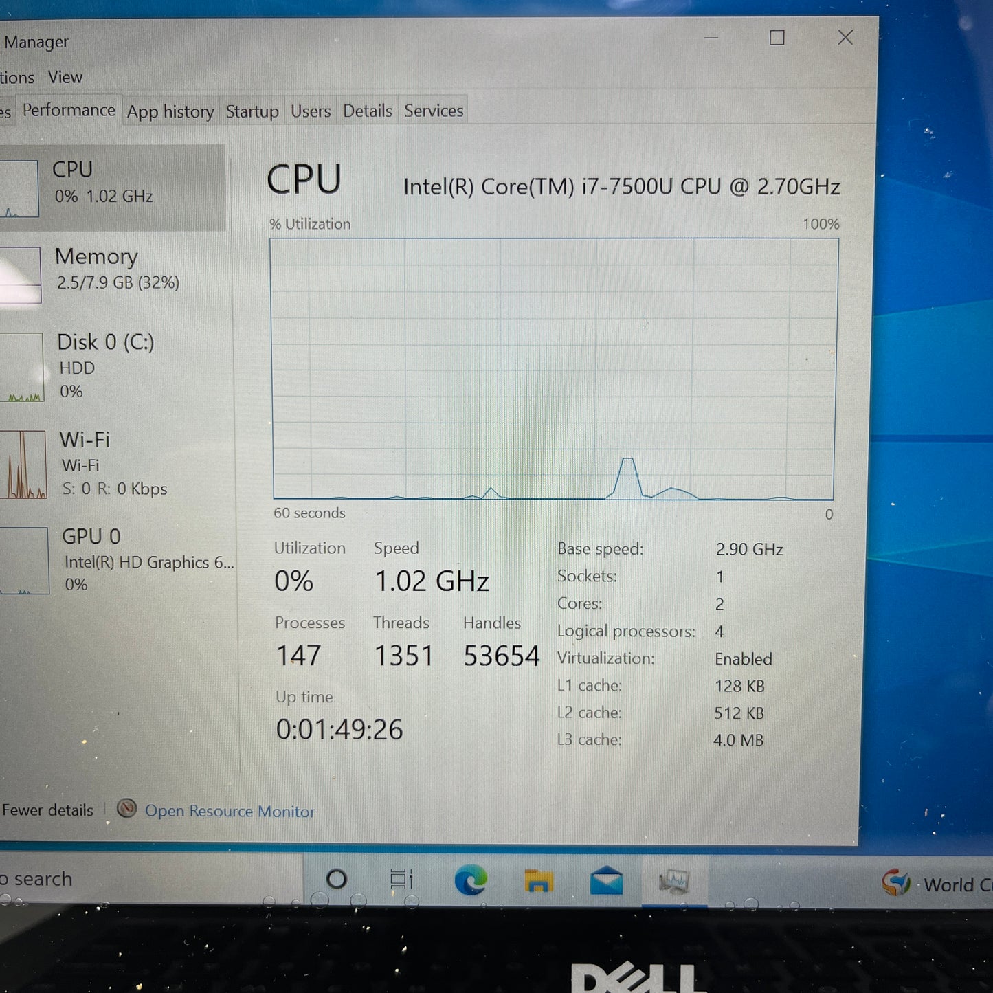 Dell Inspiron 98M8E83 15.6" i7-7500U 2.7GHz 8GB RAM 1TB HDD