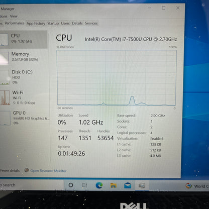 Dell Inspiron 98M8E83 15.6" i7-7500U 2.7GHz 8GB RAM 1TB HDD