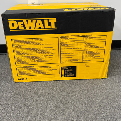 New DeWalt DWS715 120V 12" (305mm) Single Bevel Compound Miter Saw