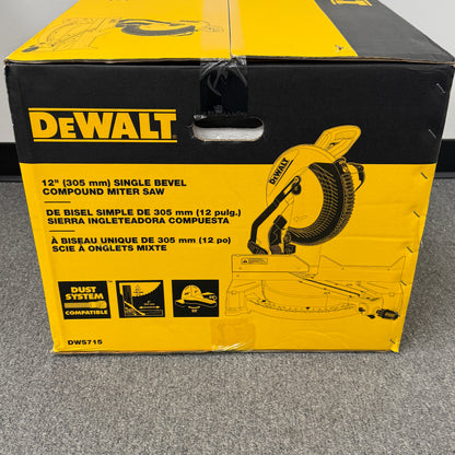 New DeWalt DWS715 120V 12" (305mm) Single Bevel Compound Miter Saw