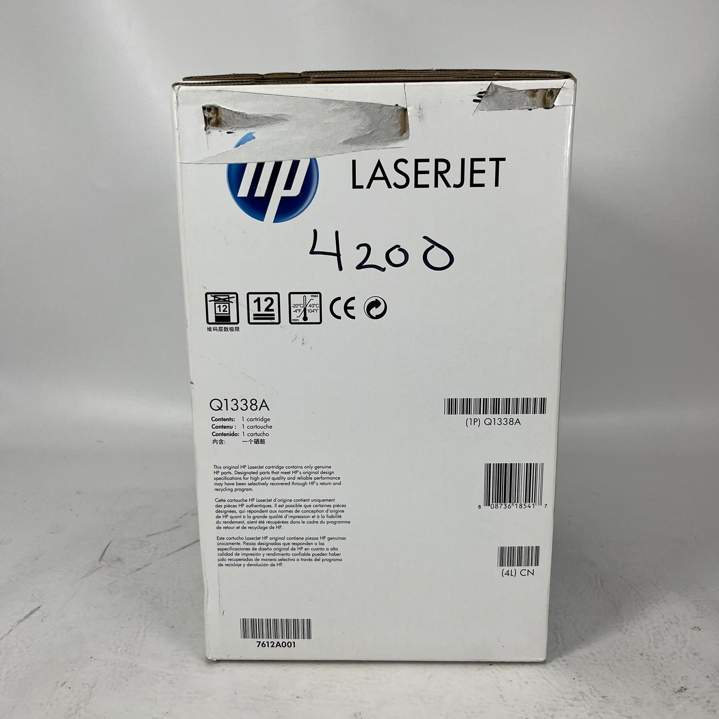 New HP 38A Black Original LaserJet Toner Cartridge Q1338A