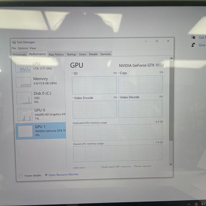 Dell XPS 9560 15.6" i7-7700HQ 2.8GHz 16GB RAM 1TB SSD GeForce GTX 1050