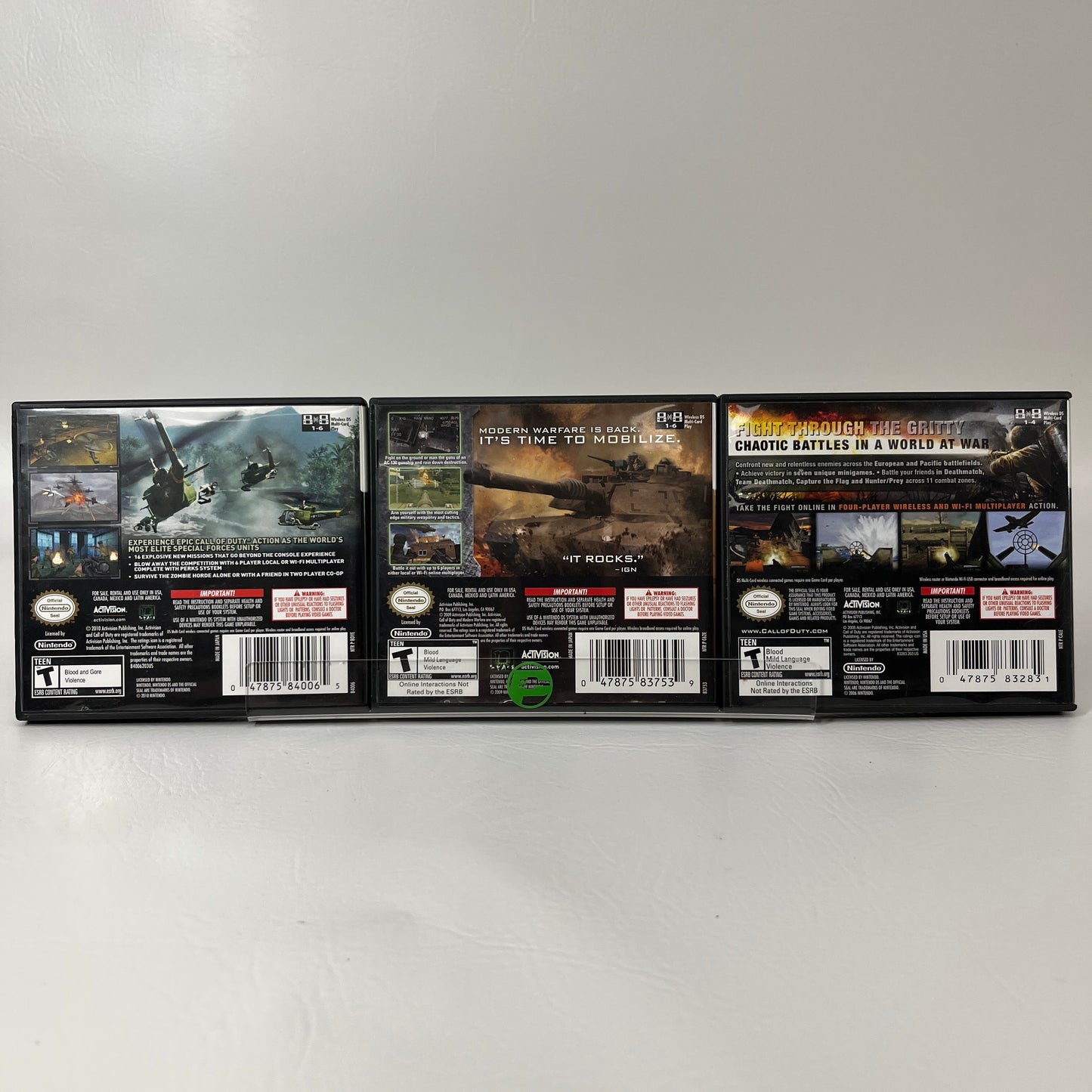 Lot of 3 Nintendo DS Games Call of Duty Black Ops World at War Modern Warfare 