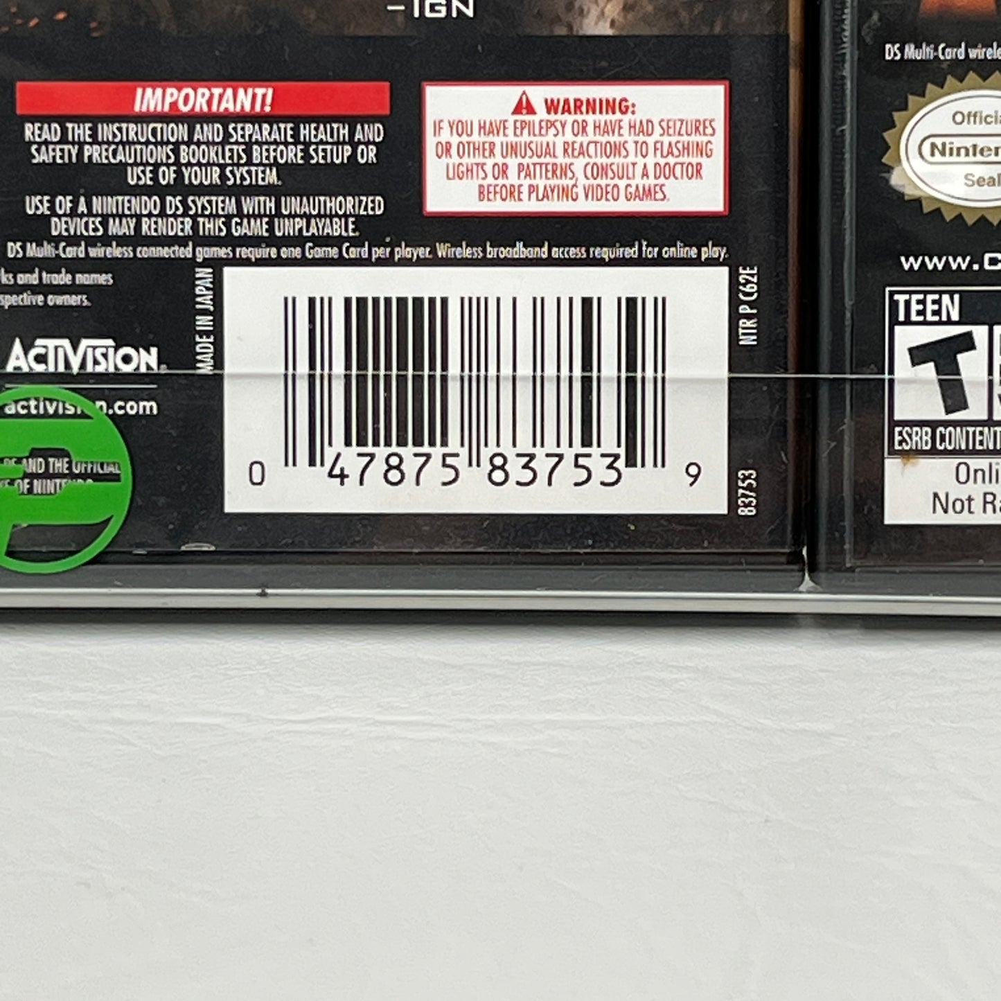 Lot of 3 Nintendo DS Games Call of Duty Black Ops World at War Modern Warfare 