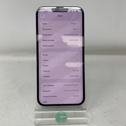 Factory Unlocked Apple iPhone 13 Pro Max 256GB Graphite MLEJ3LL/A