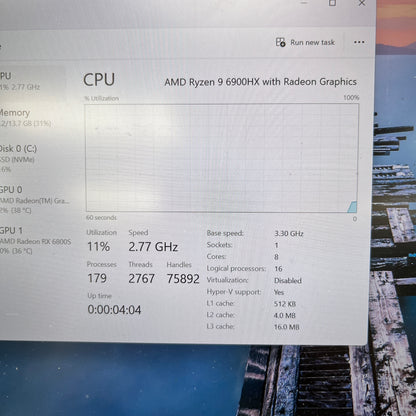 Lenovo Legion Slim 7 Gen 7 SHMD2K0 16" Ryzen 9 6900HX 3.3GHz 16GB RAM 1TB SSD 