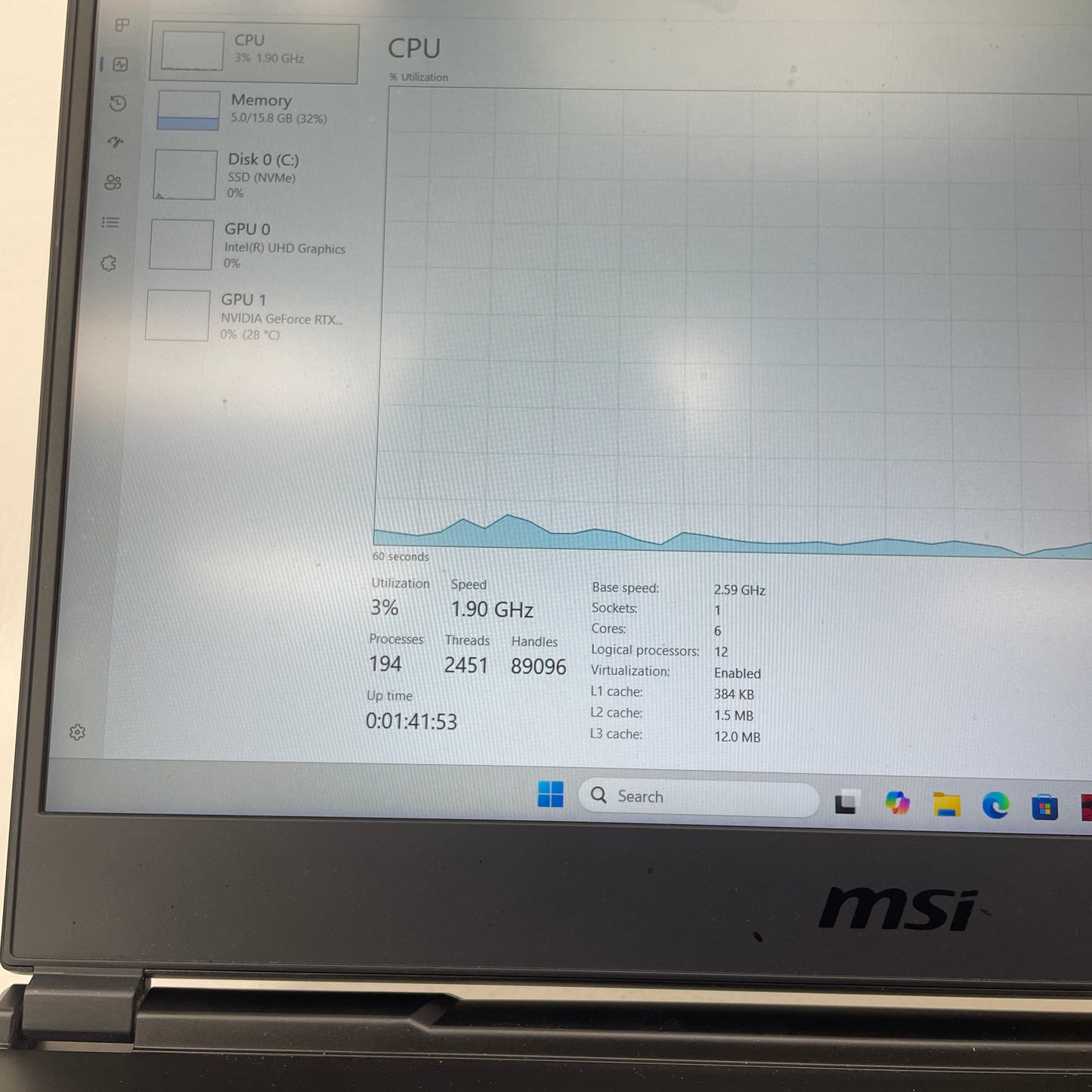 MSI Leopard GL65 MS-16U7 15.6" i7-10750H 2.6GHz 16GB RAM 512GB SSD GeForce RTX 