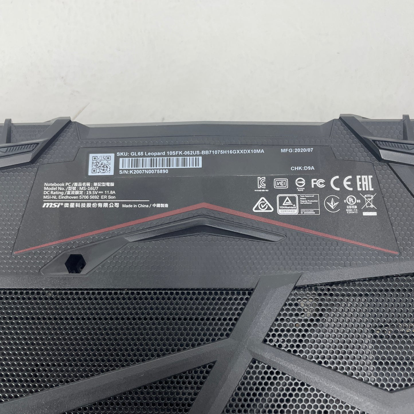 MSI Leopard GL65 MS-16U7 15.6" i7-10750H 2.6GHz 16GB RAM 512GB SSD GeForce RTX 