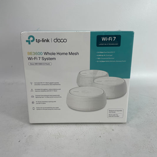 New TP-Link Deco WB10800 3-Pack Mesh Wi-Fi System