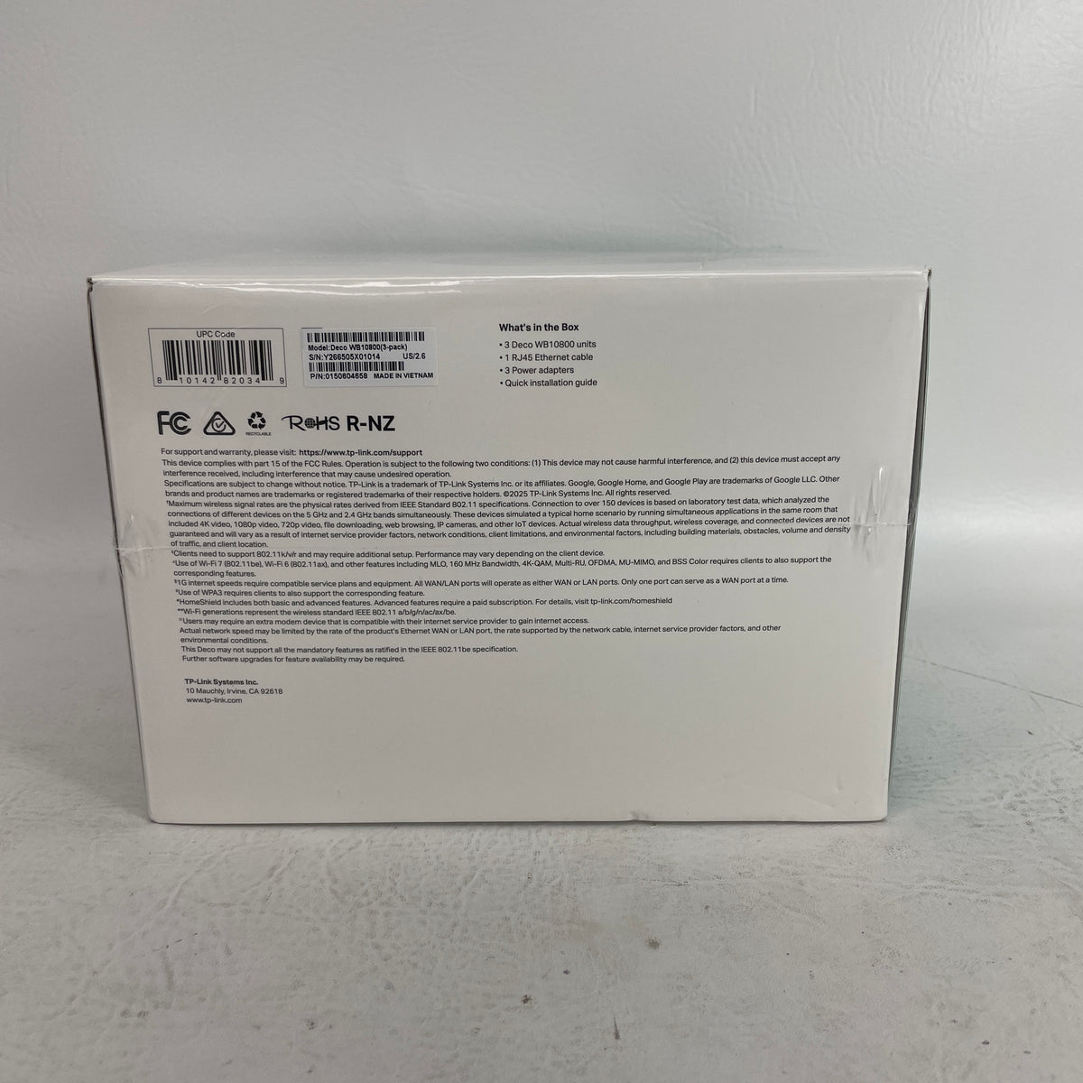 New TP-Link Deco WB10800 3-Pack Mesh Wi-Fi System